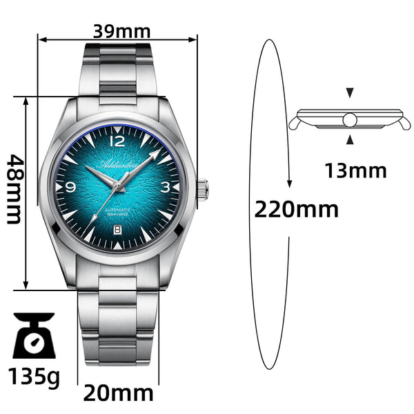 ★SuperDeals★Addiesdive 39mm Breath of the Ocean 8215 Men Watch ，AD2508