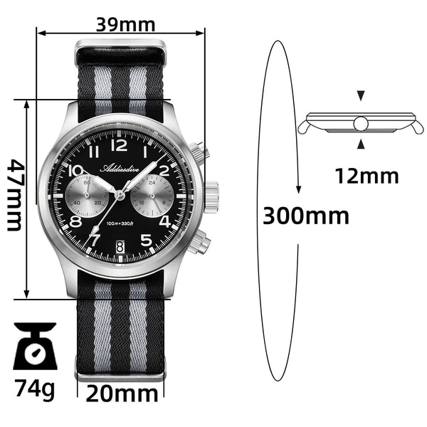 ★New Arrival★ADDIESDIVE 39mm VK64 Chronograph Watch AD2538