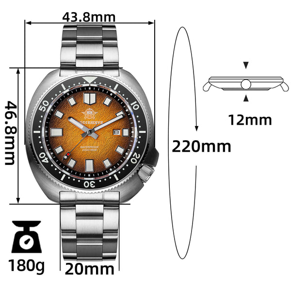 ★New Arrival★Addiesdive Turtle Quartz Diver Men Watch Sapphire Crystal AD2511