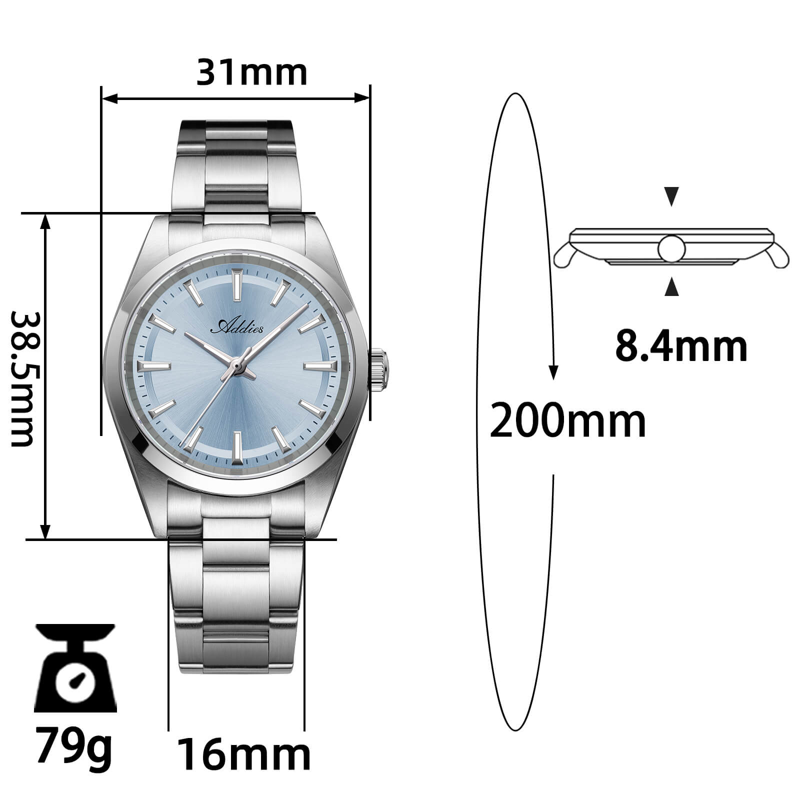 Addies 31mm Sunburst Women's Quartz Watch Sapphire Crystal AW25908