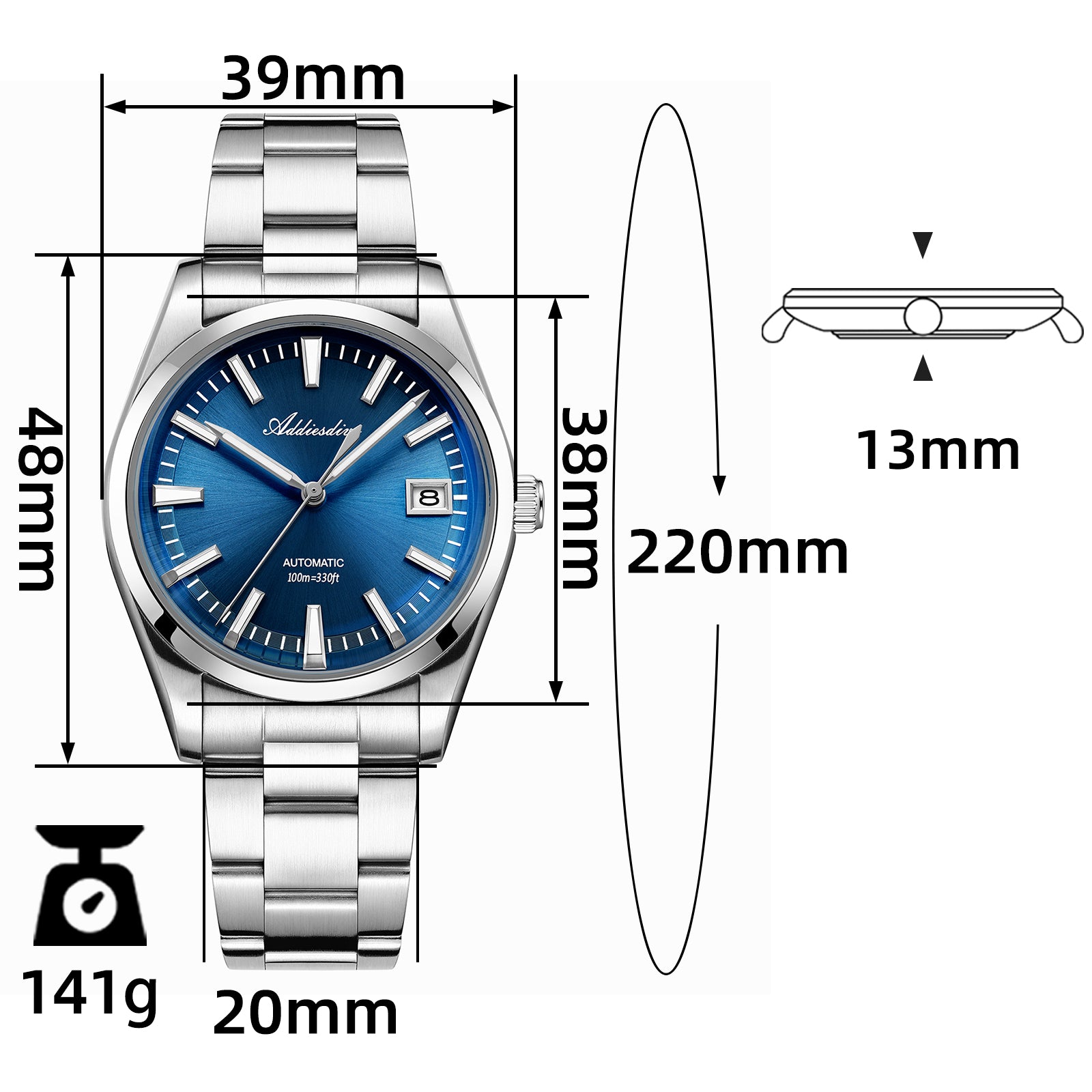 U.S. Warehouse -ADDIESDIVE 39mm NH35 Automatic Watch AD2077