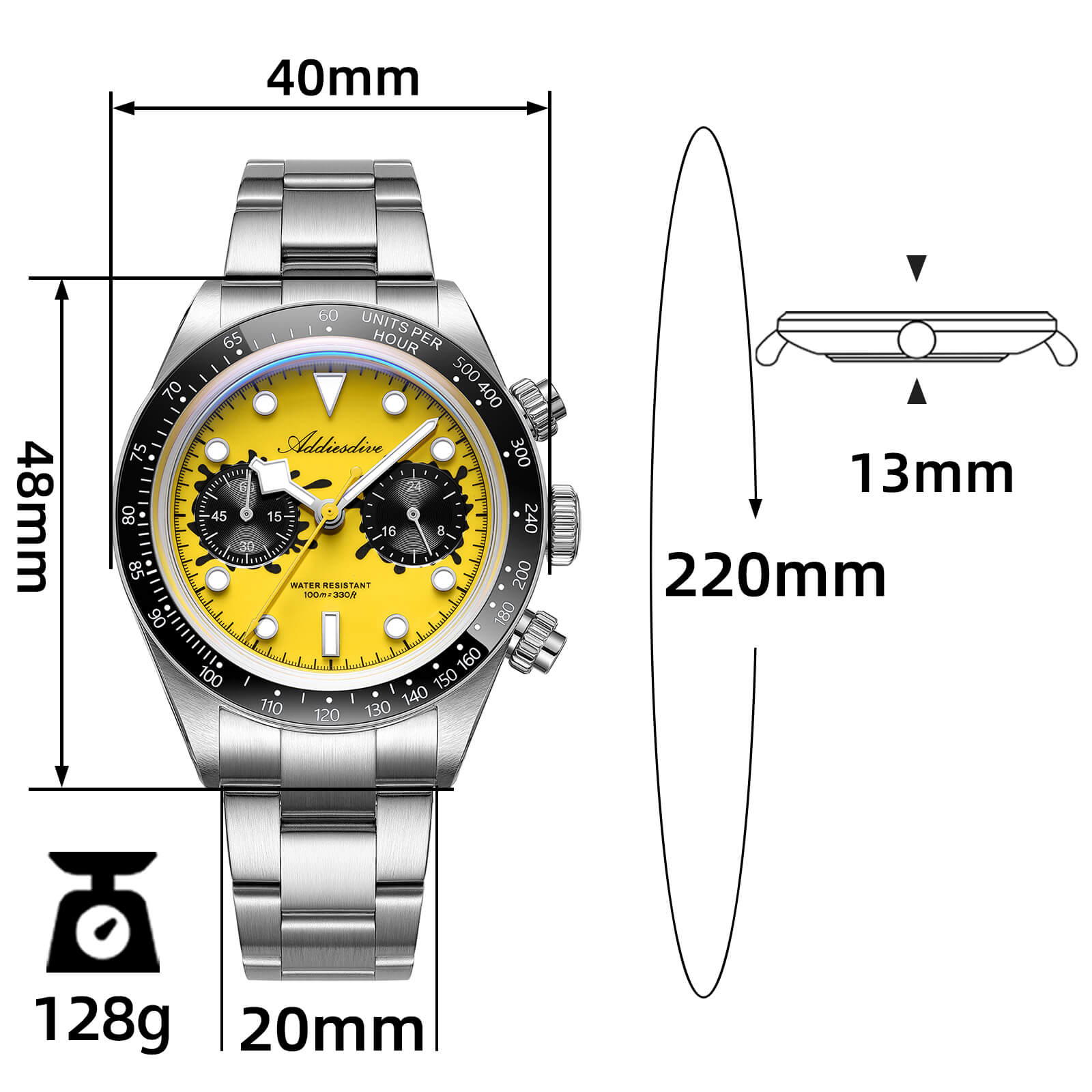 ★New Arrival★ADDIESDIVE 40mm VK64 Chronograph Watch AD2520