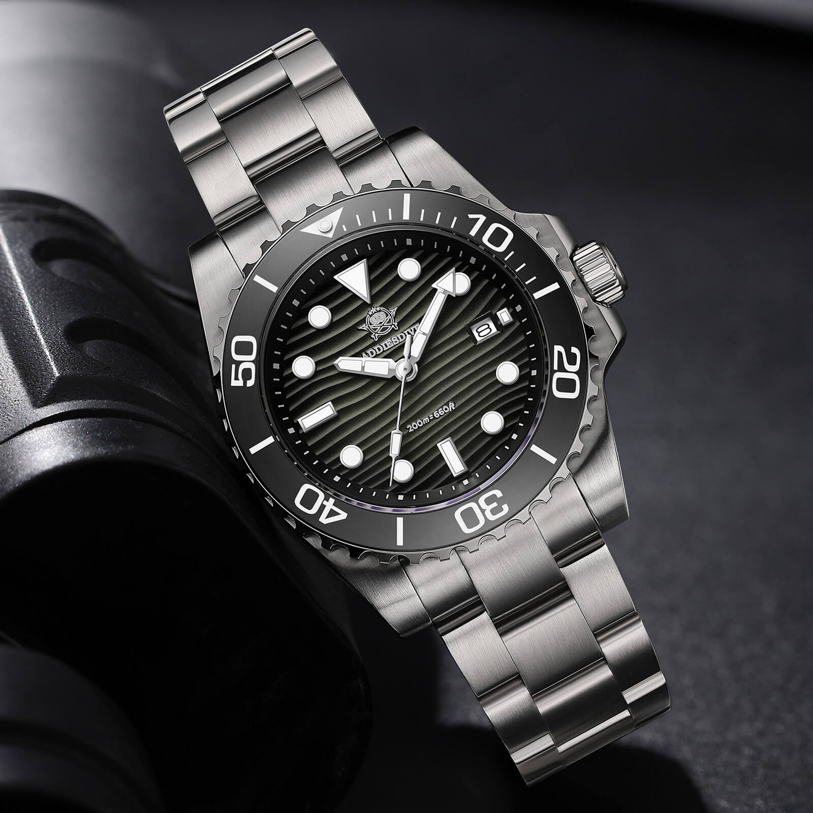 ★Xmas Sale★Addiesdive 41mm Desert Texture Sub Diver Quartz Watch AD2537