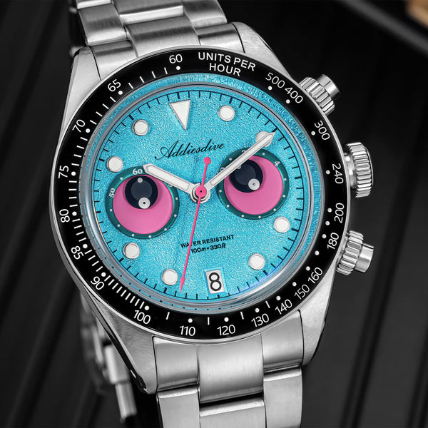 ADDIESDIVE 40mm VK64 Quartz Chronograph Eye Dial Watch AD2557