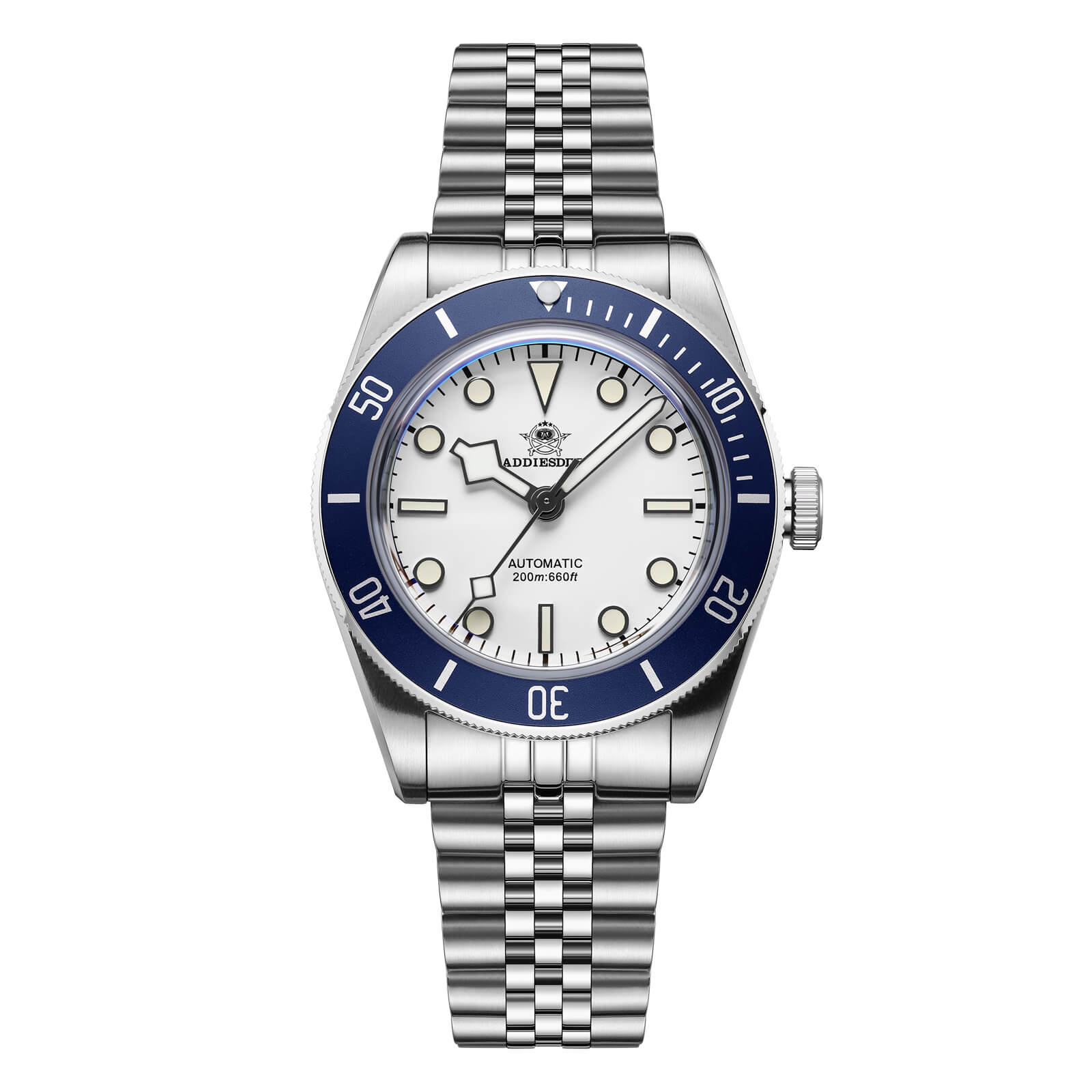 ADDIESDIVE 39mm BB58 Automatic Watch AD2043 - white / Steel strap