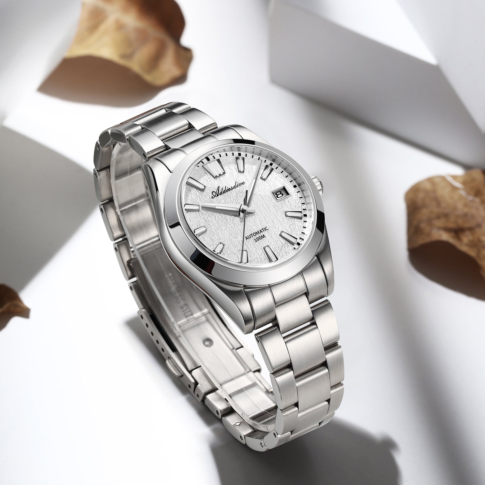 U.S. Warehouse -ADDIESDIVE 39mm 3D Bark Texture Dial NH35 Automatic Watch AD2075