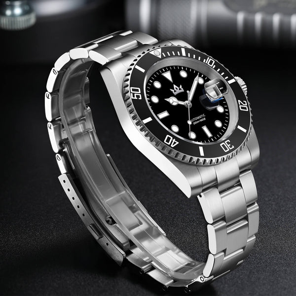 🔥Halloween Sale🔥AddiesKIN 40mm Sardonyx Stone Dial Ceramic Bezel ST2130 Luxury Automatic Dive Watch K012