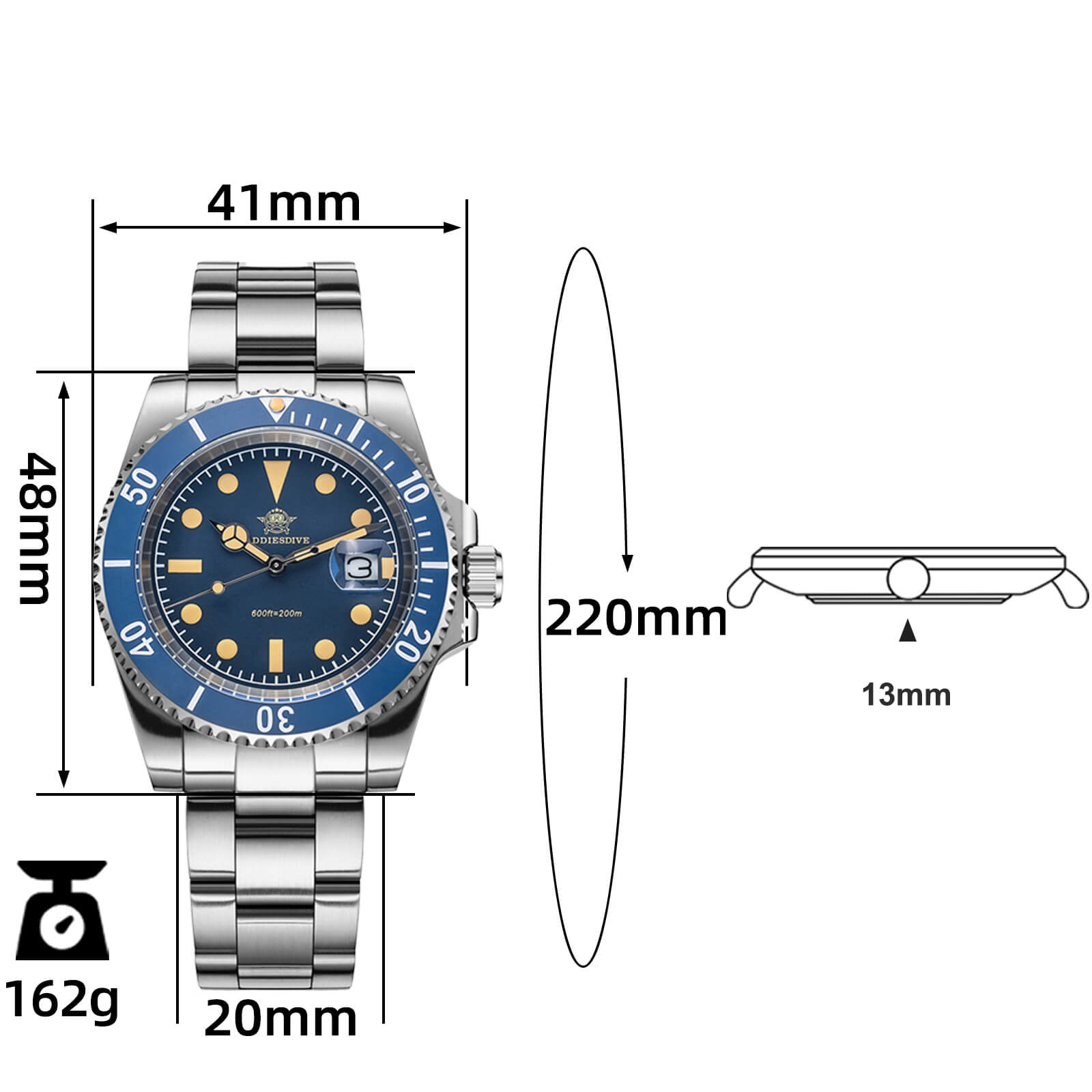 U.S. Warehouse -ADDIESDIVE Retro Sub Quartz Watch AD2054