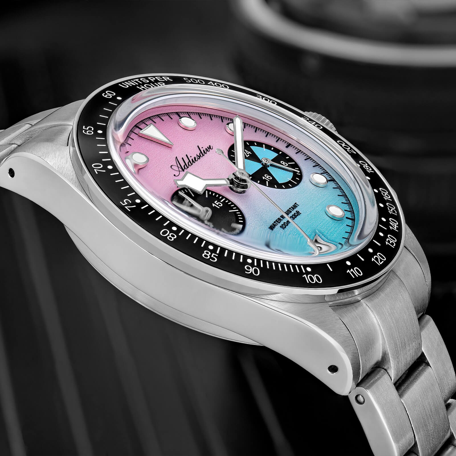 ADDIESDIVE 40mm VK64 Quartz Chronograph Gradient Dial Watch AD2559