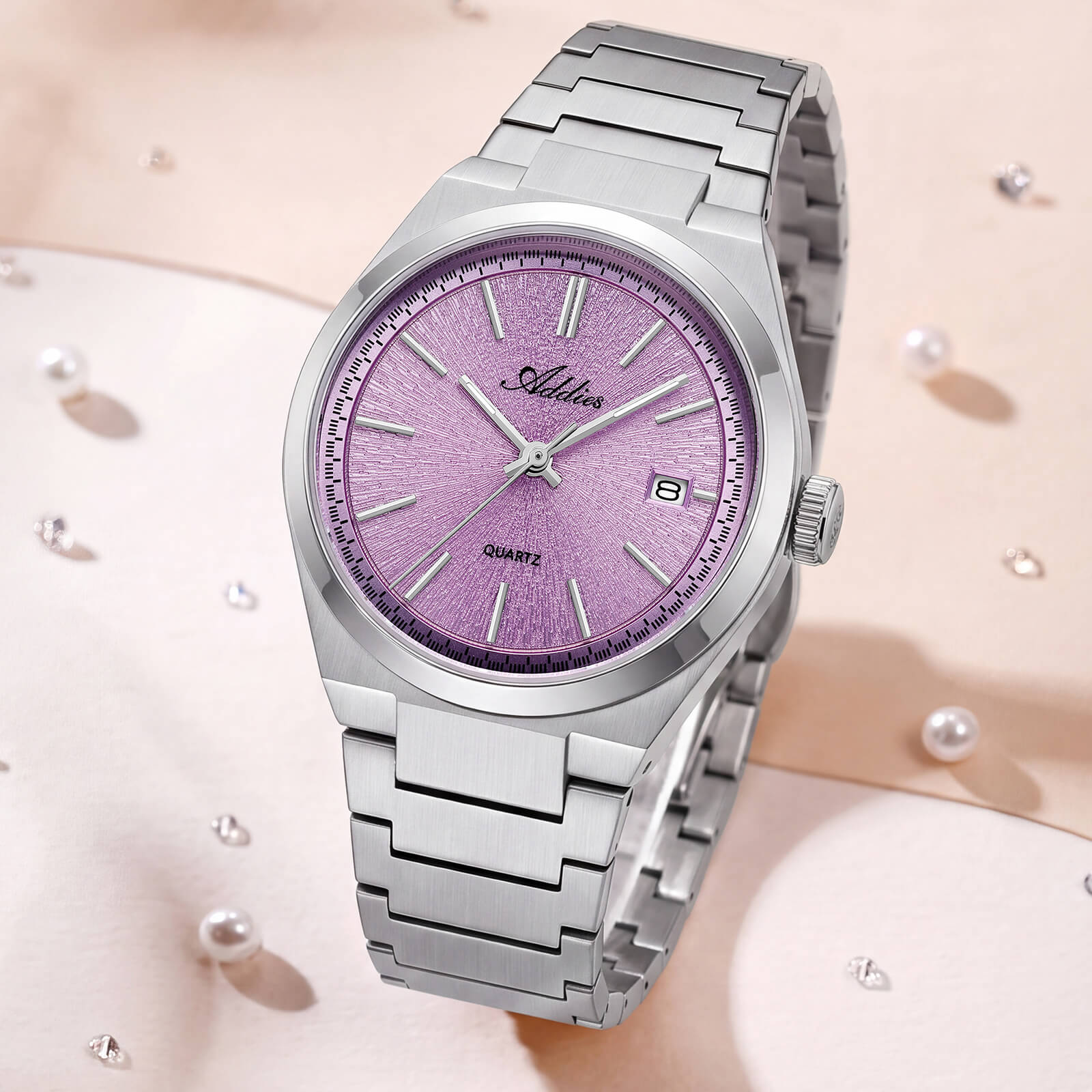 🔥Halloween Sale🔥Addies Classic 35mm Slim Sapphire Crystal Quartz Watch AW25910