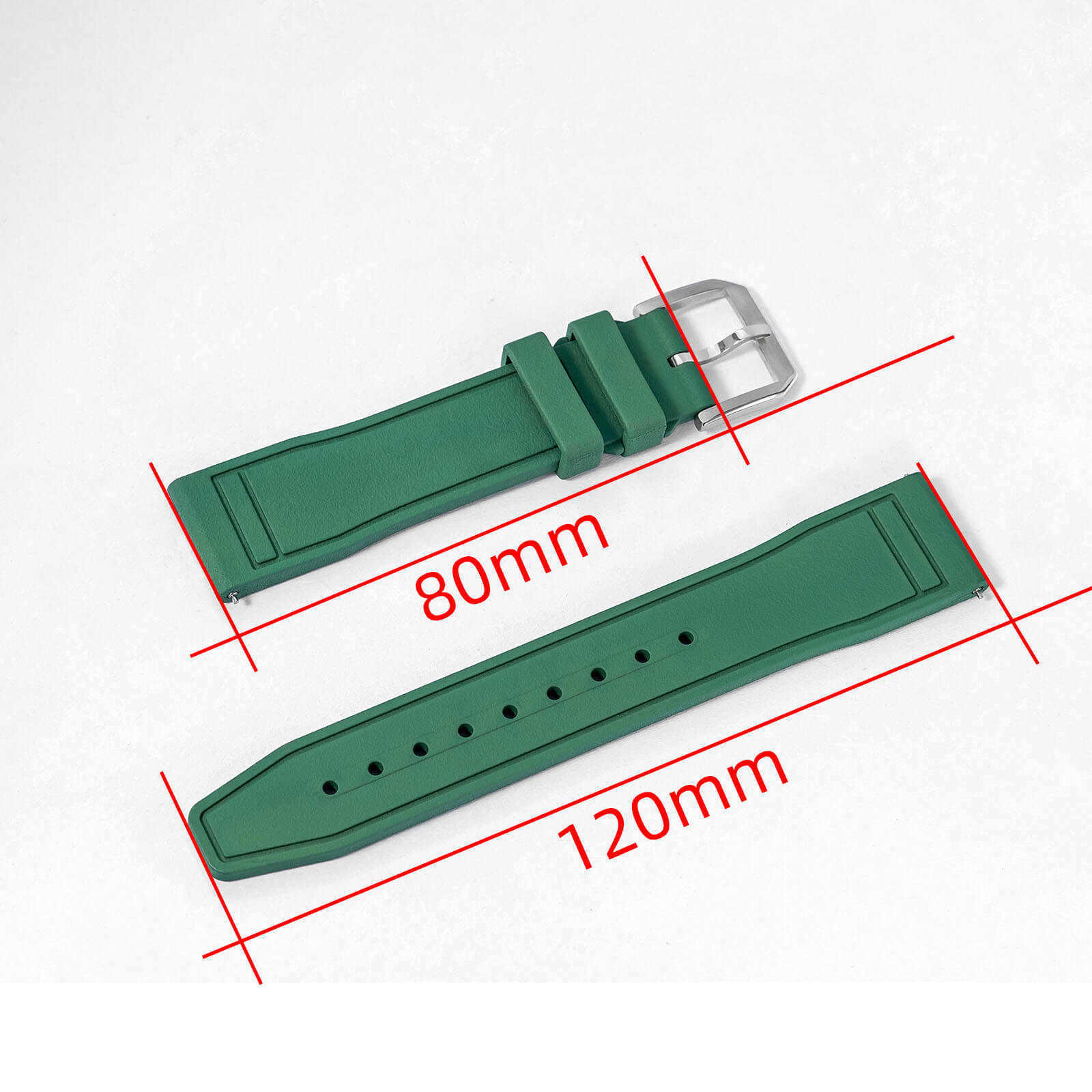 ADDIESDIVE Premium Flat-End Fluororubber Watch Strap 20mm