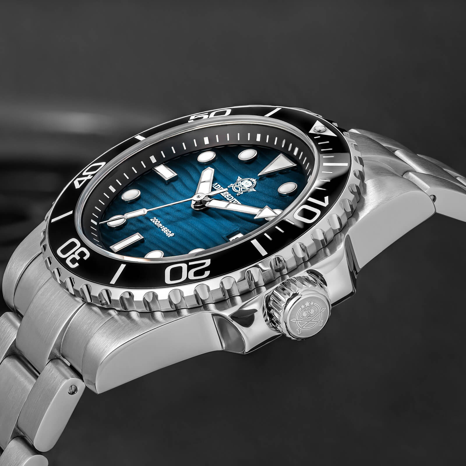 ★Xmas Sale★Addiesdive 41mm Desert Texture Sub Diver Quartz Watch AD2537