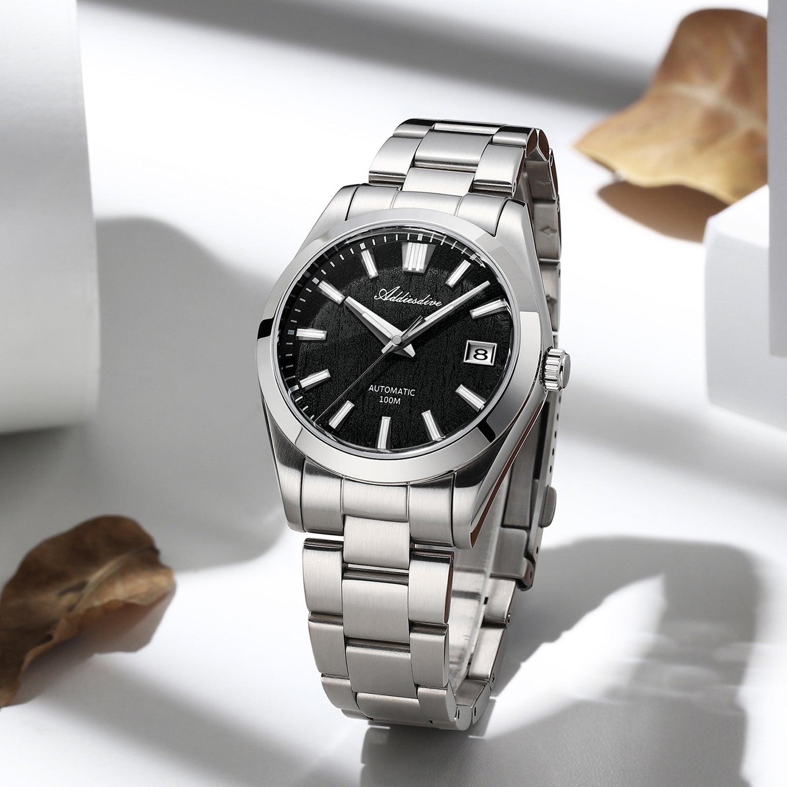 U.S. Warehouse -ADDIESDIVE 39mm 3D Bark Texture Dial NH35 Automatic Watch AD2075