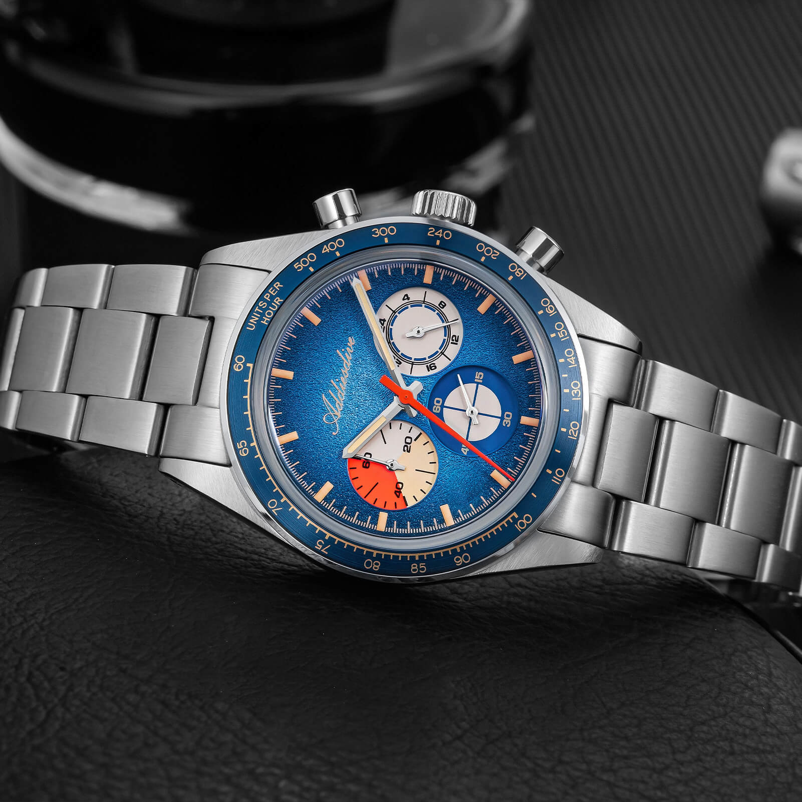 ★India Warehouse★ADDIESDIVE 37mm Luxury Quartz Chronograph Watch AD2551