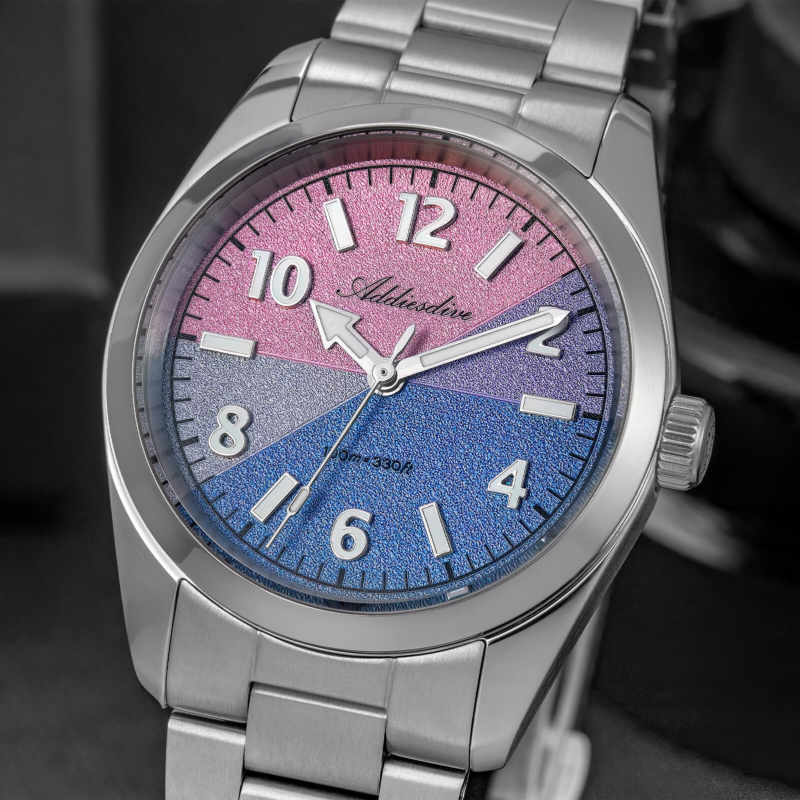 🔥New Arrival🔥ADDIESDIVE 36mm Color Block Dial Quartz Watch AD2555 Sapphire Crystal