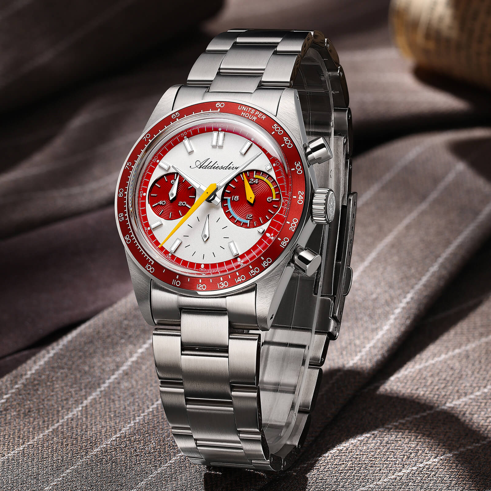 ★Xmas Sale★ADDIESDIVE 37mm VK63 Racing Chronograph Quartz Watch AD2539