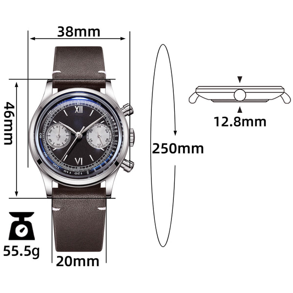 ★India Warehouse★ADDIESDIVE Panda BB Chronograph Retro Men Watch 38mm Quartz Watch