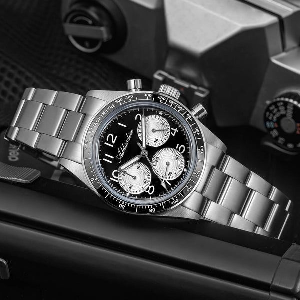 ★India Warehouse★ADDIESDIVE 37mm VK63 Triple-Register Chronograph Watch AD2517