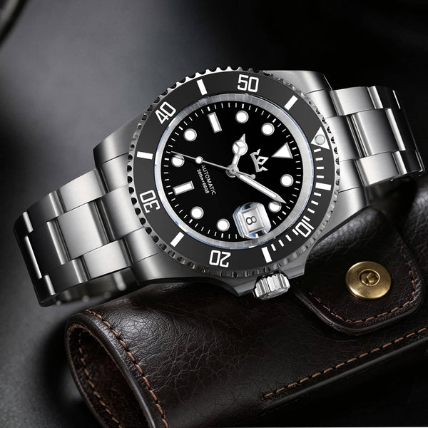 🔥Halloween Sale🔥AddiesKIN 40mm Sardonyx Stone Dial Ceramic Bezel ST2130 Luxury Automatic Dive Watch K012
