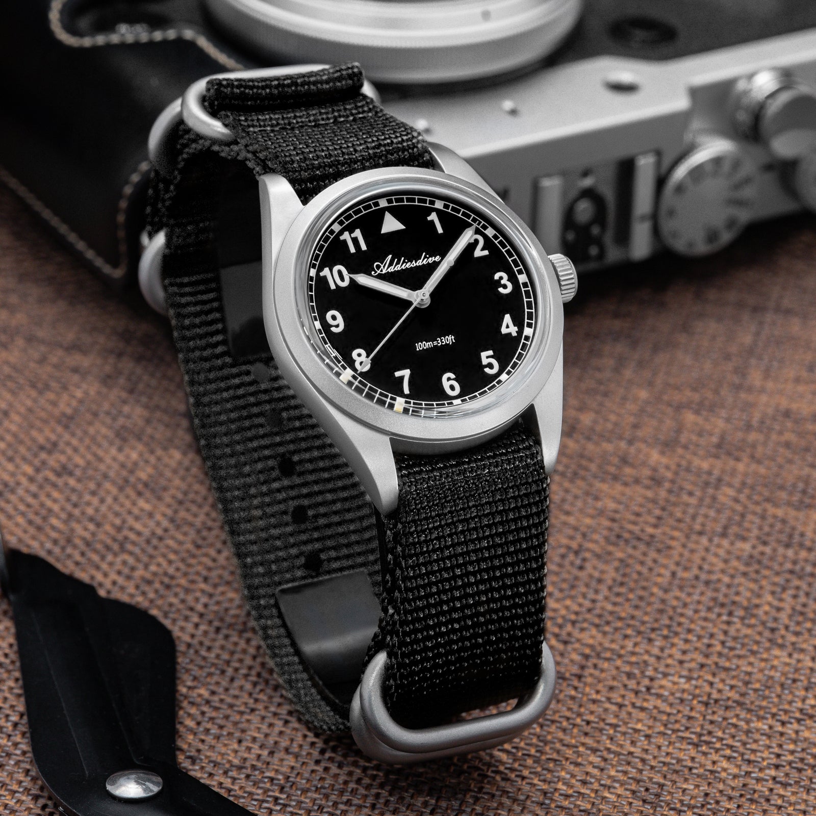 U.S. Warehouse -ADDIESDIVE 36mm VH31 Retro Pilot Field Watch AD2079