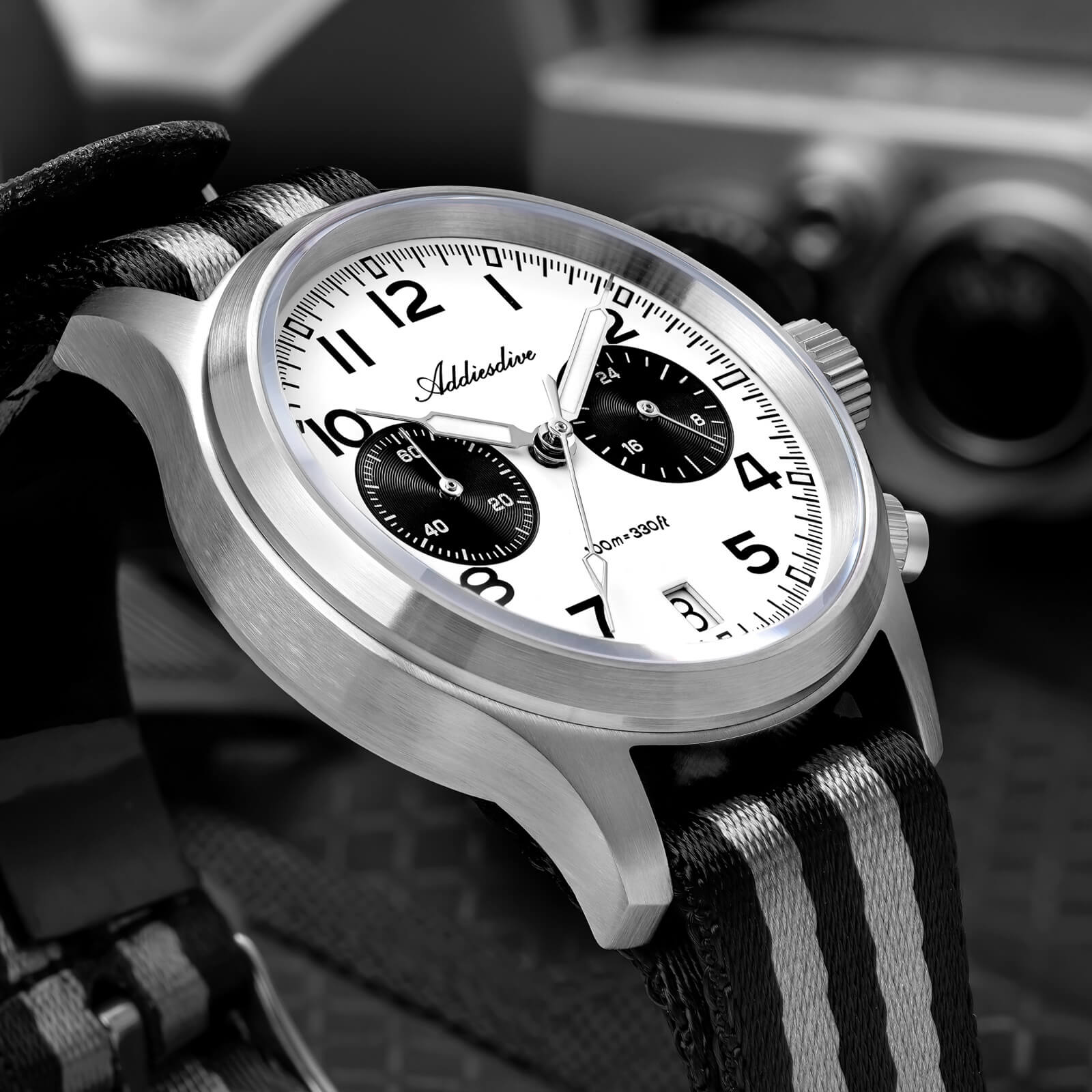 ★India Warehouse★ADDIESDIVE 39mm VK64 AD2538 Chronograph Watch