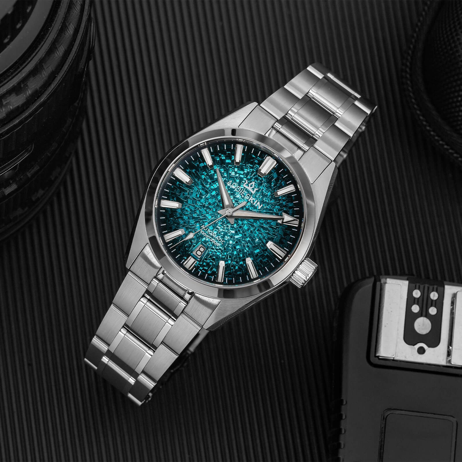 AddiesKIN 38mm Ice Crack Dial Miyota 9015 Men’s Watch K003