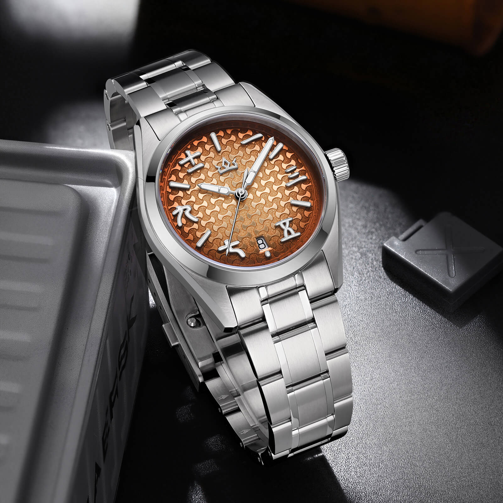 AddiesKIN 38mm Ingot Pattern Dial 9015 Automatic Watch K011