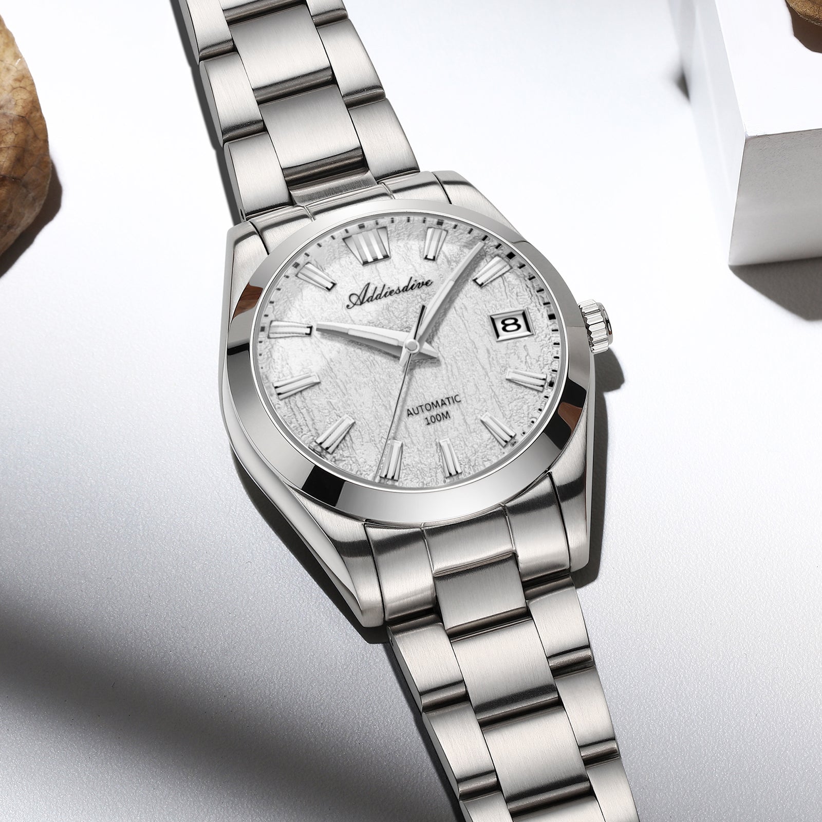 U.S. Warehouse -ADDIESDIVE 39mm 3D Bark Texture Dial NH35 Automatic Watch AD2075