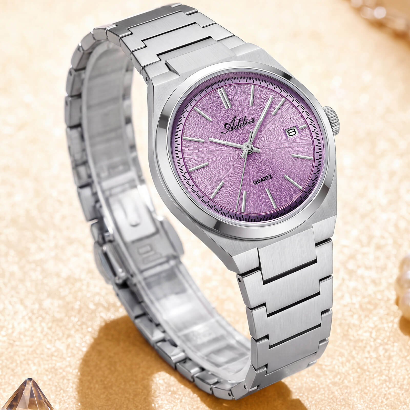 🔥Halloween Sale🔥Addies Classic 35mm Slim Sapphire Crystal Quartz Watch AW25910