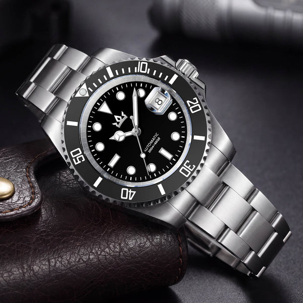 🔥Halloween Sale🔥AddiesKIN 40mm Sardonyx Stone Dial Ceramic Bezel ST2130 Luxury Automatic Dive Watch K012