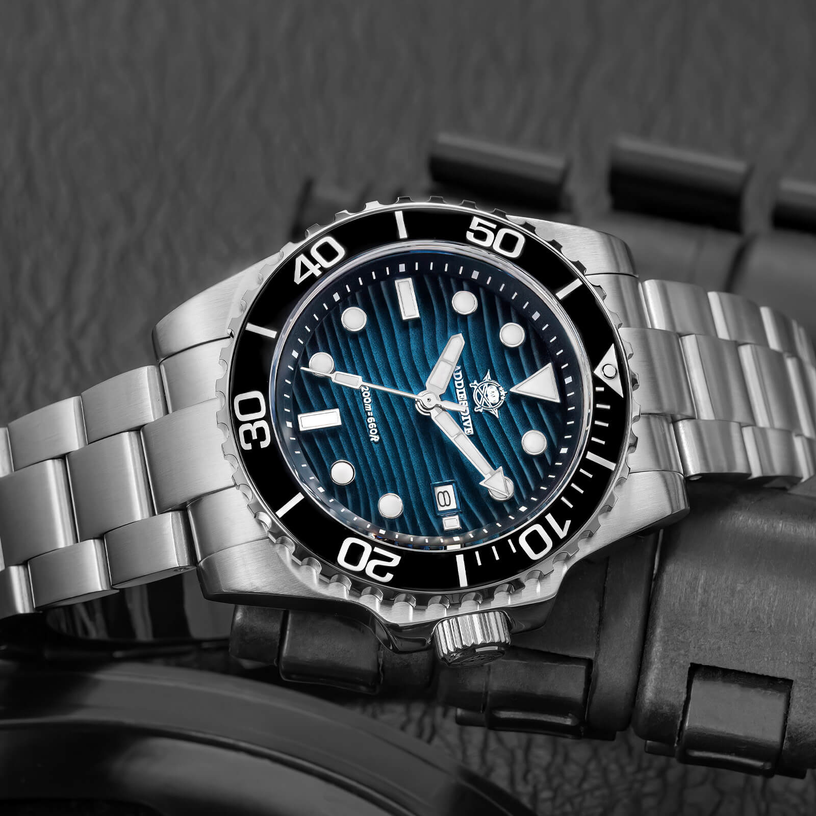 ★Xmas Sale★Addiesdive 41mm Desert Texture Sub Diver Quartz Watch AD2537