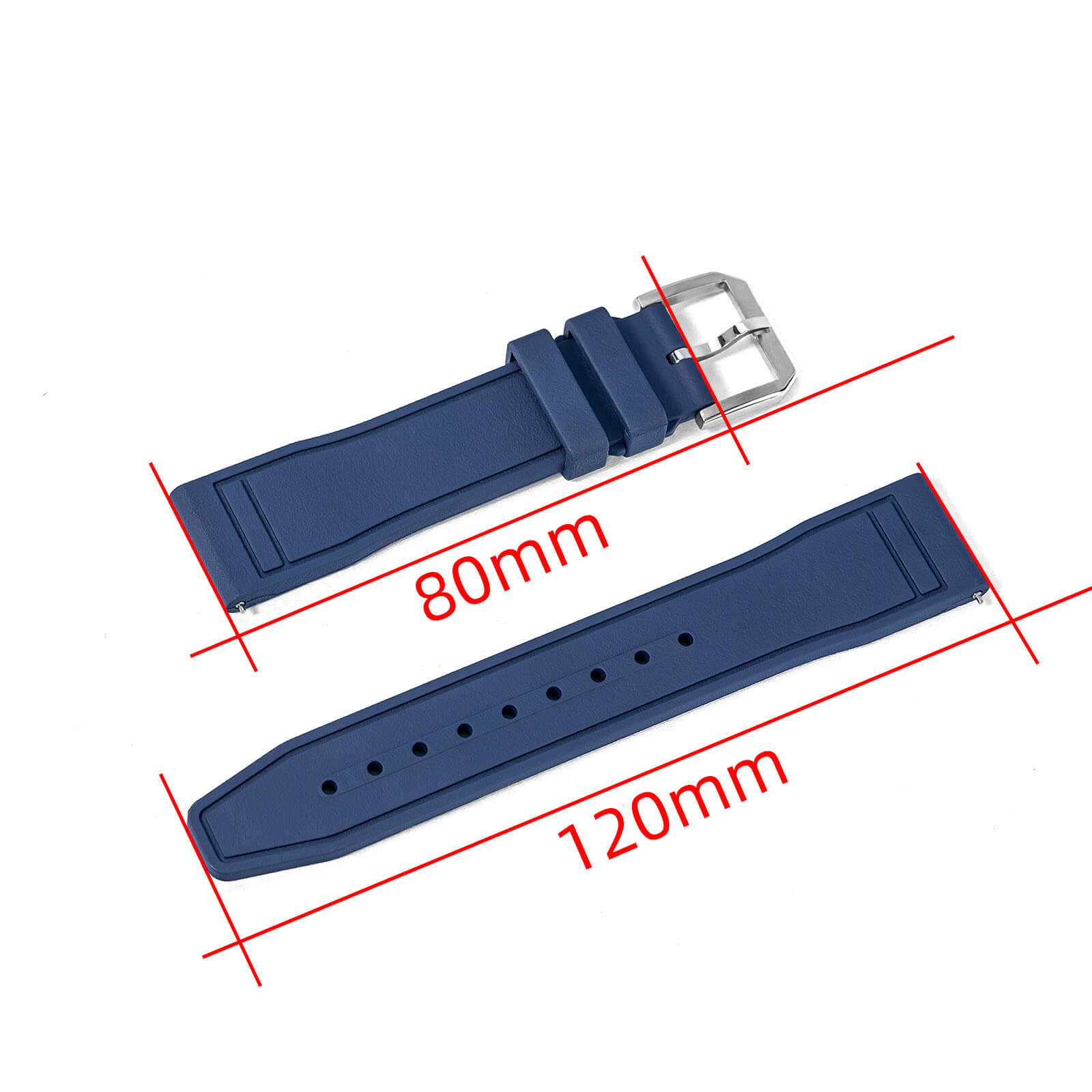 ADDIESDIVE Premium Flat-End Fluororubber Watch Strap 20mm