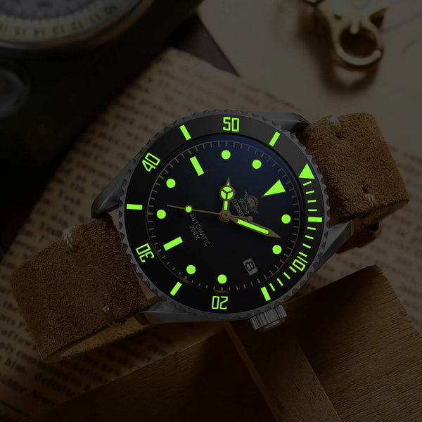 U.S. Warehouse -ADDIESDIVE® Scuba Leather Automatic Scuba Watch AD2101