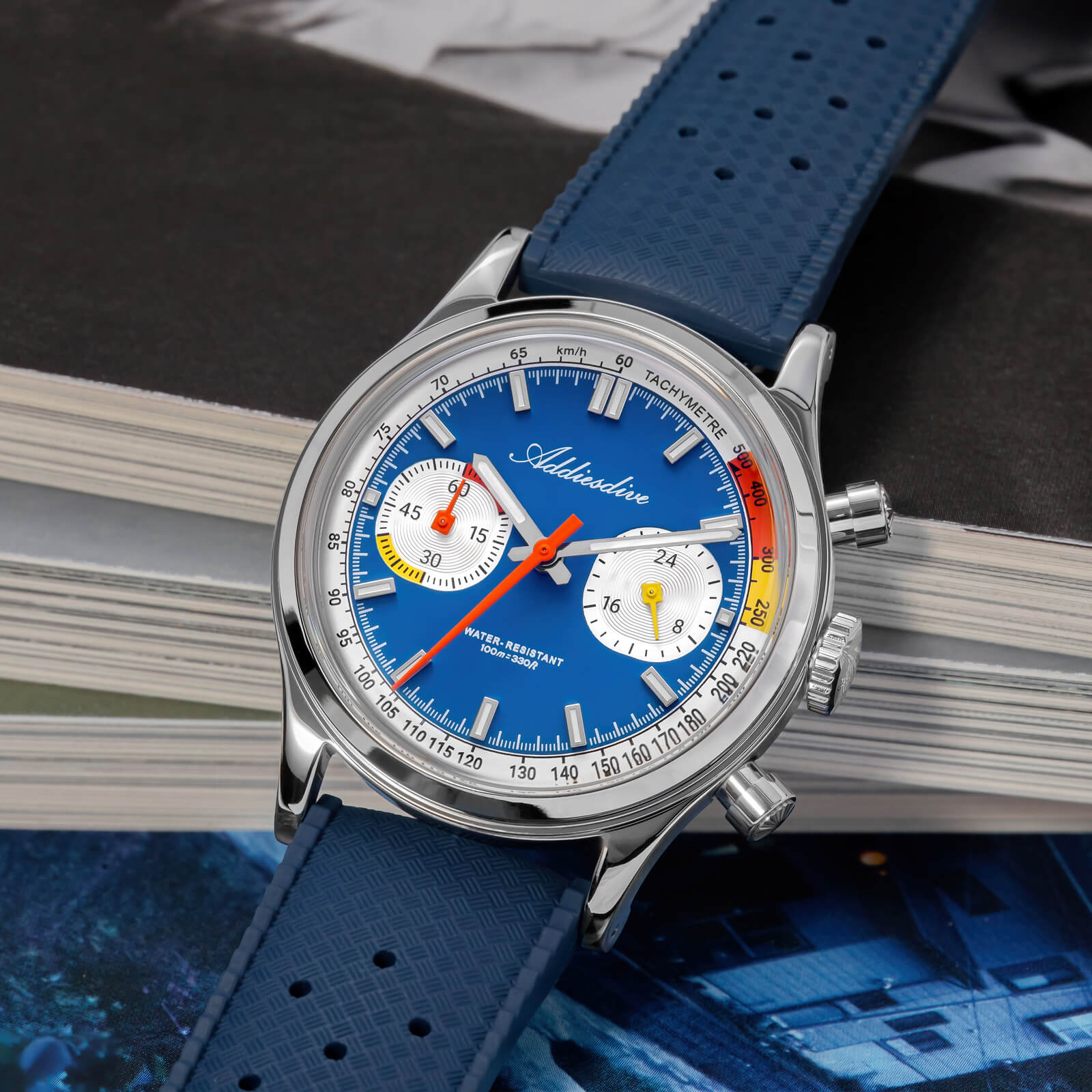 ★New Arrival★ADDIESDIVE 38mm VK64 Racing-Inspired Chronograph Watch AD2529