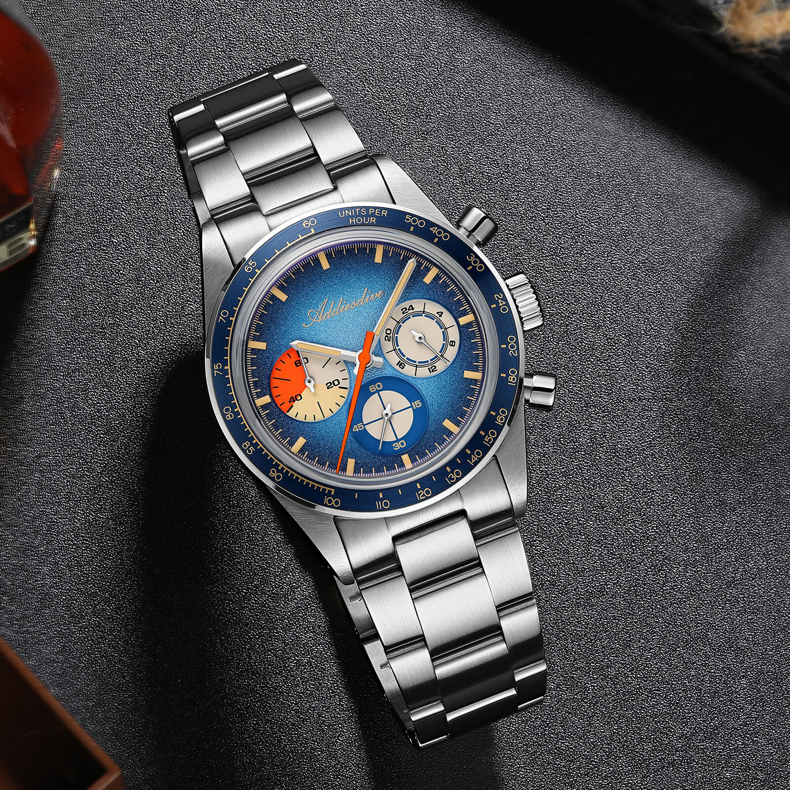 ★India Warehouse★ADDIESDIVE 37mm Luxury Quartz Chronograph Watch AD2551