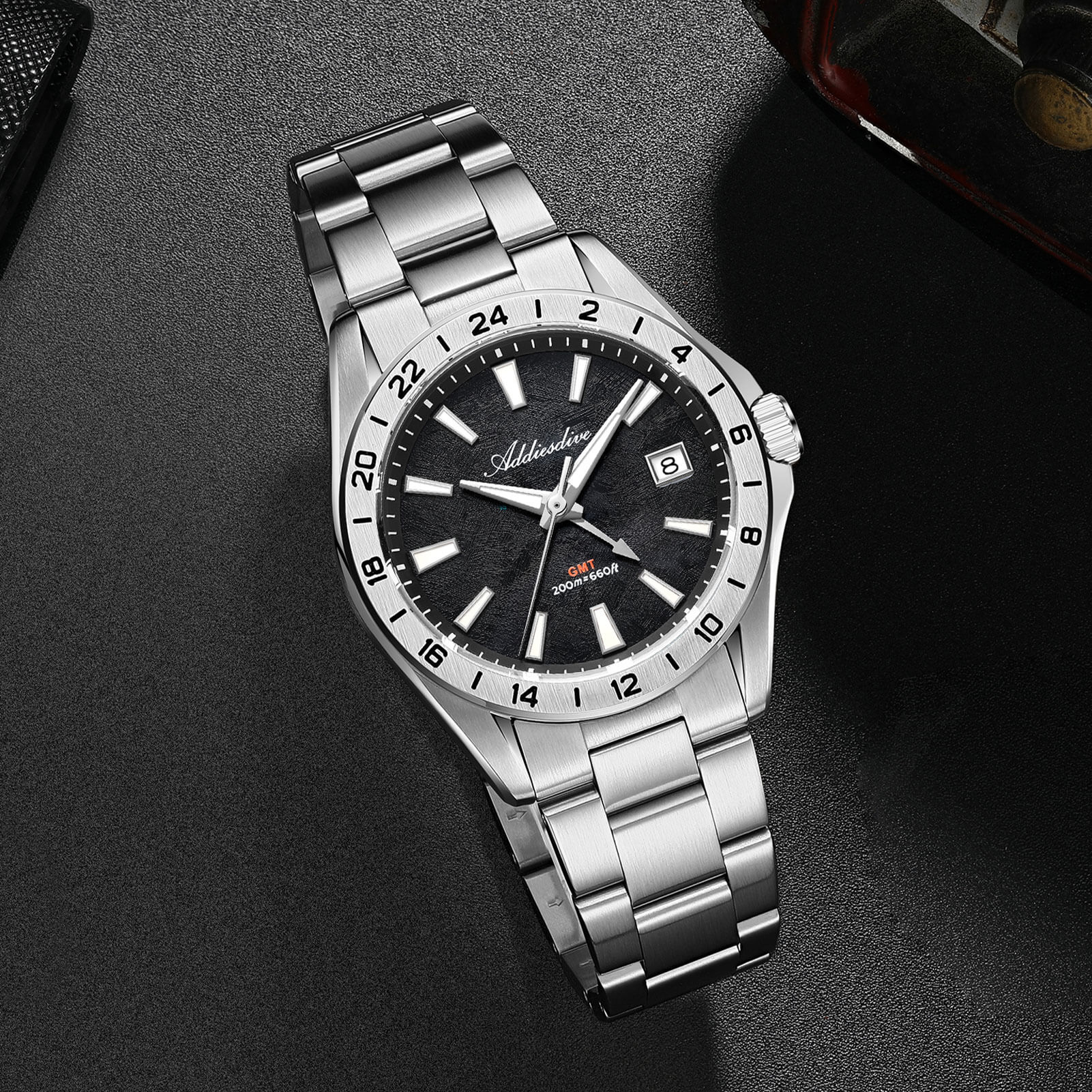 ADDIESDIVE 38mm GMT Quartz Watch RONDA515 Movement（AD2548）