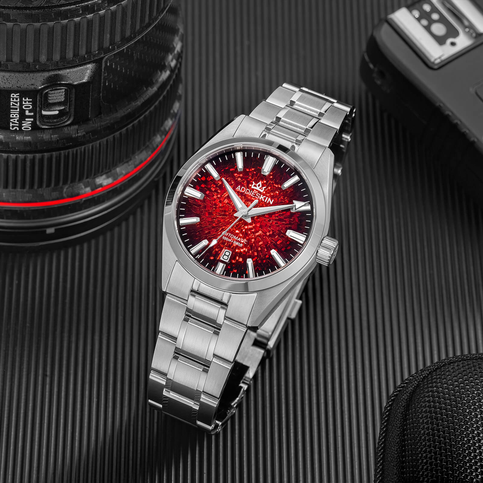 AddiesKIN 38mm Ice Crack Dial Miyota 9015 Men’s Watch K003
