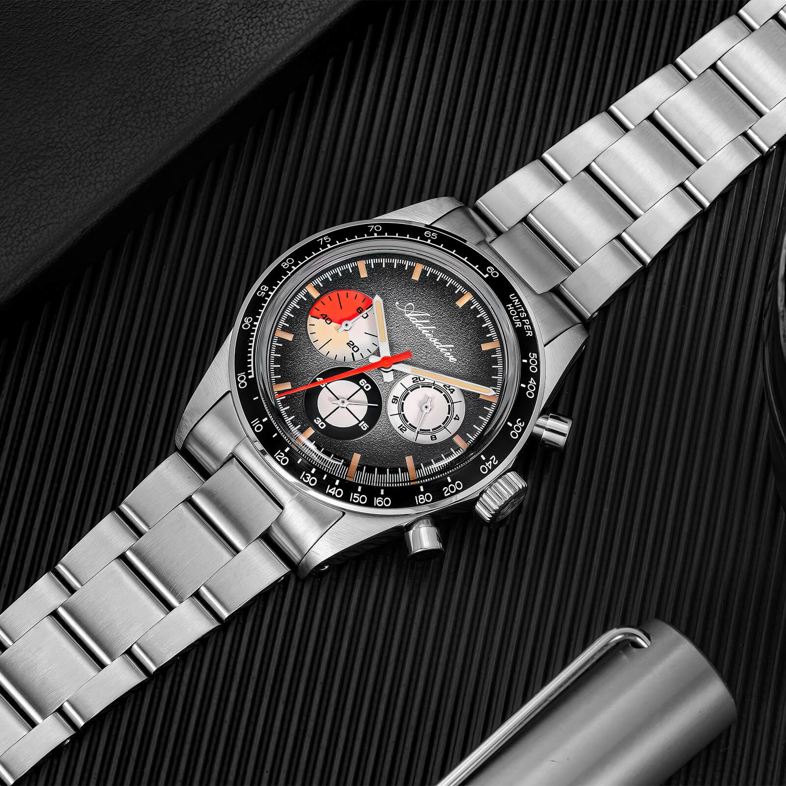 ★India Warehouse★ADDIESDIVE 37mm Luxury Quartz Chronograph Watch AD2551
