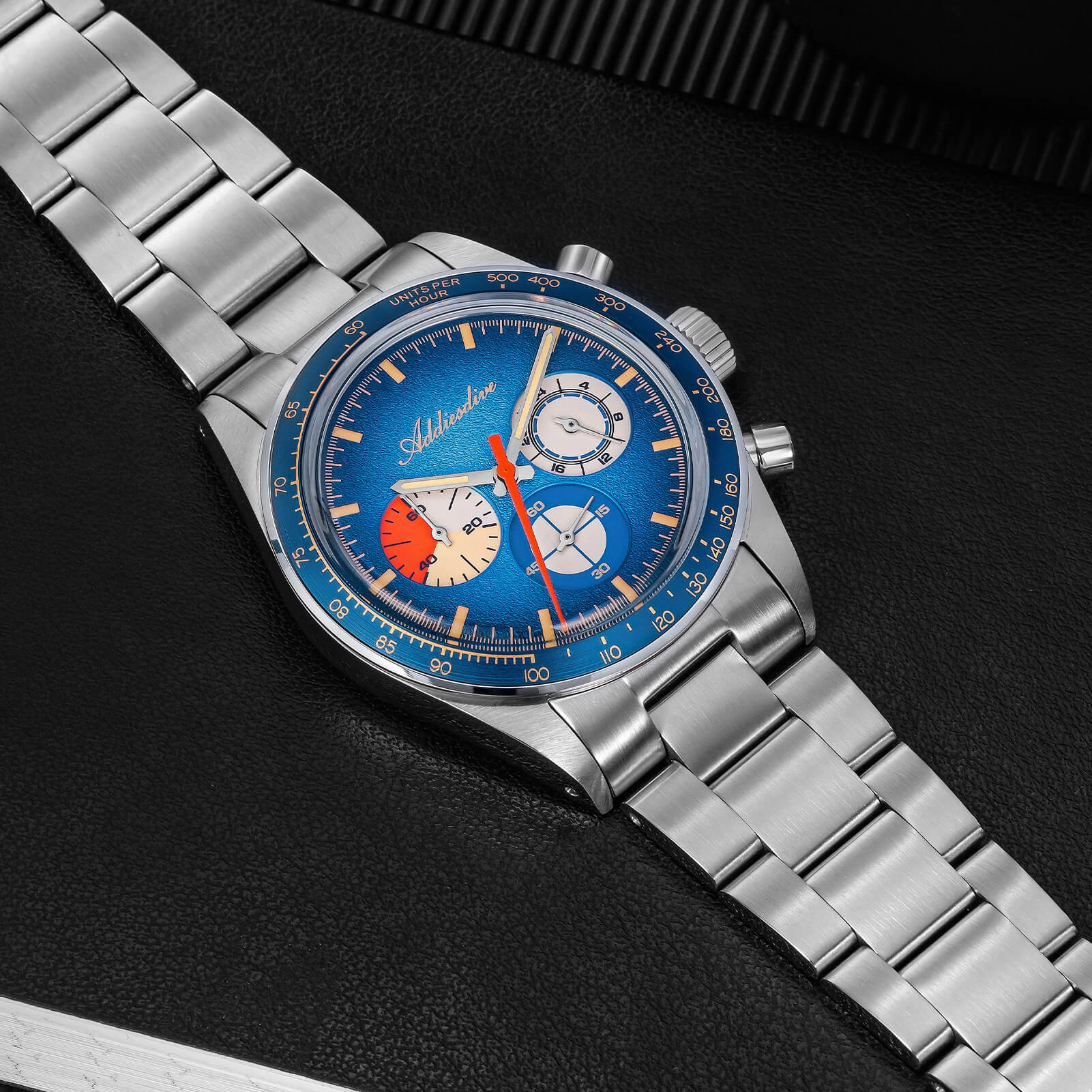 ★India Warehouse★ADDIESDIVE 37mm Luxury Quartz Chronograph Watch AD2551