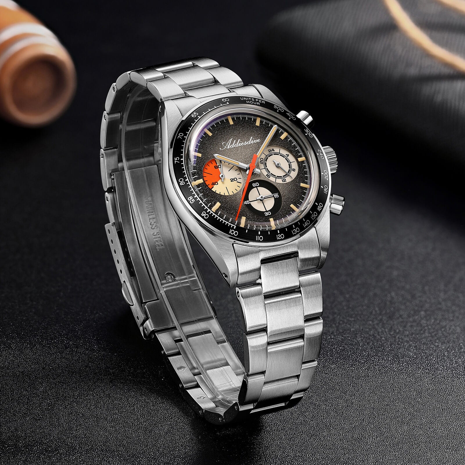★India Warehouse★ADDIESDIVE 37mm Luxury Quartz Chronograph Watch AD2551