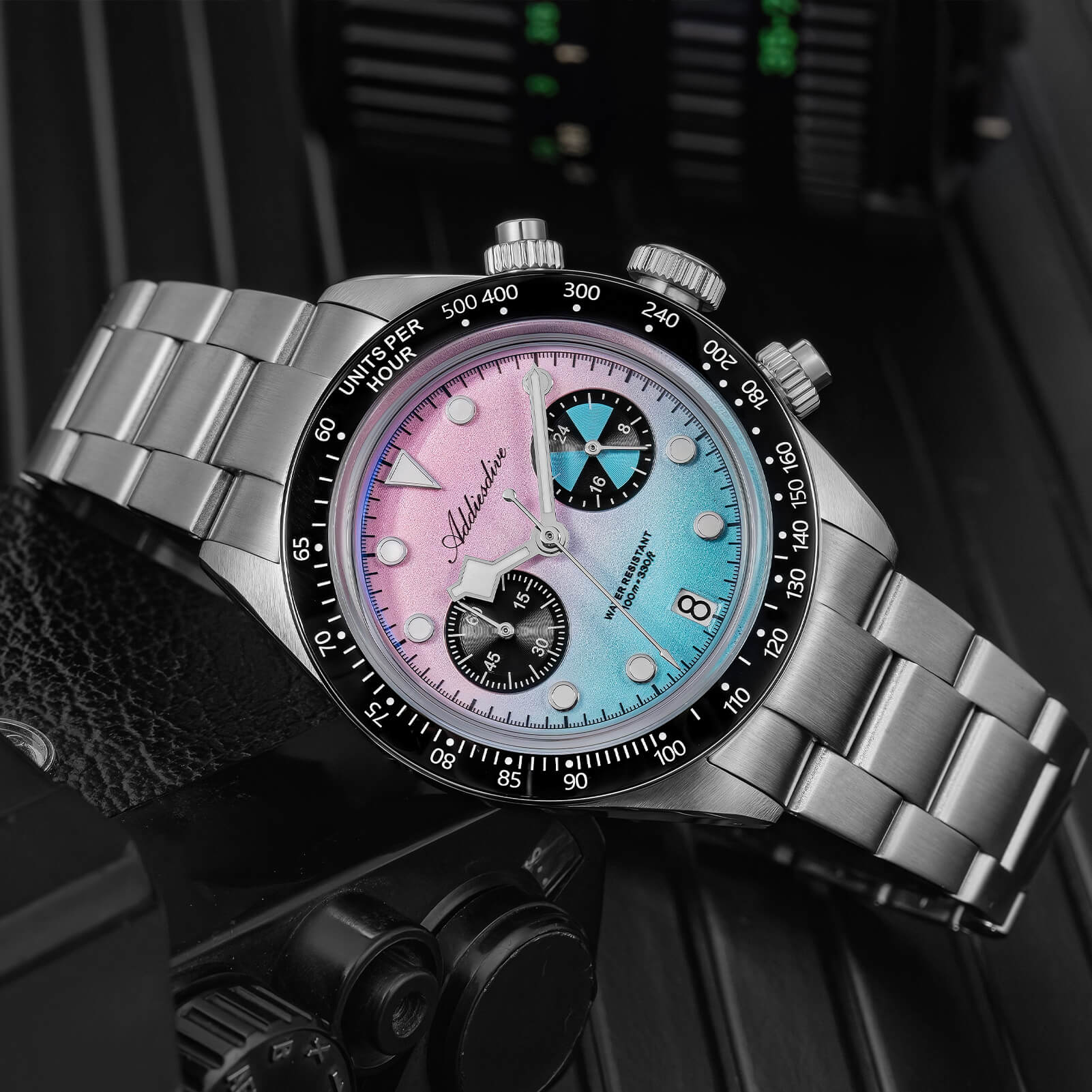 ADDIESDIVE 40mm VK64 Quartz Chronograph Gradient Dial Watch AD2559