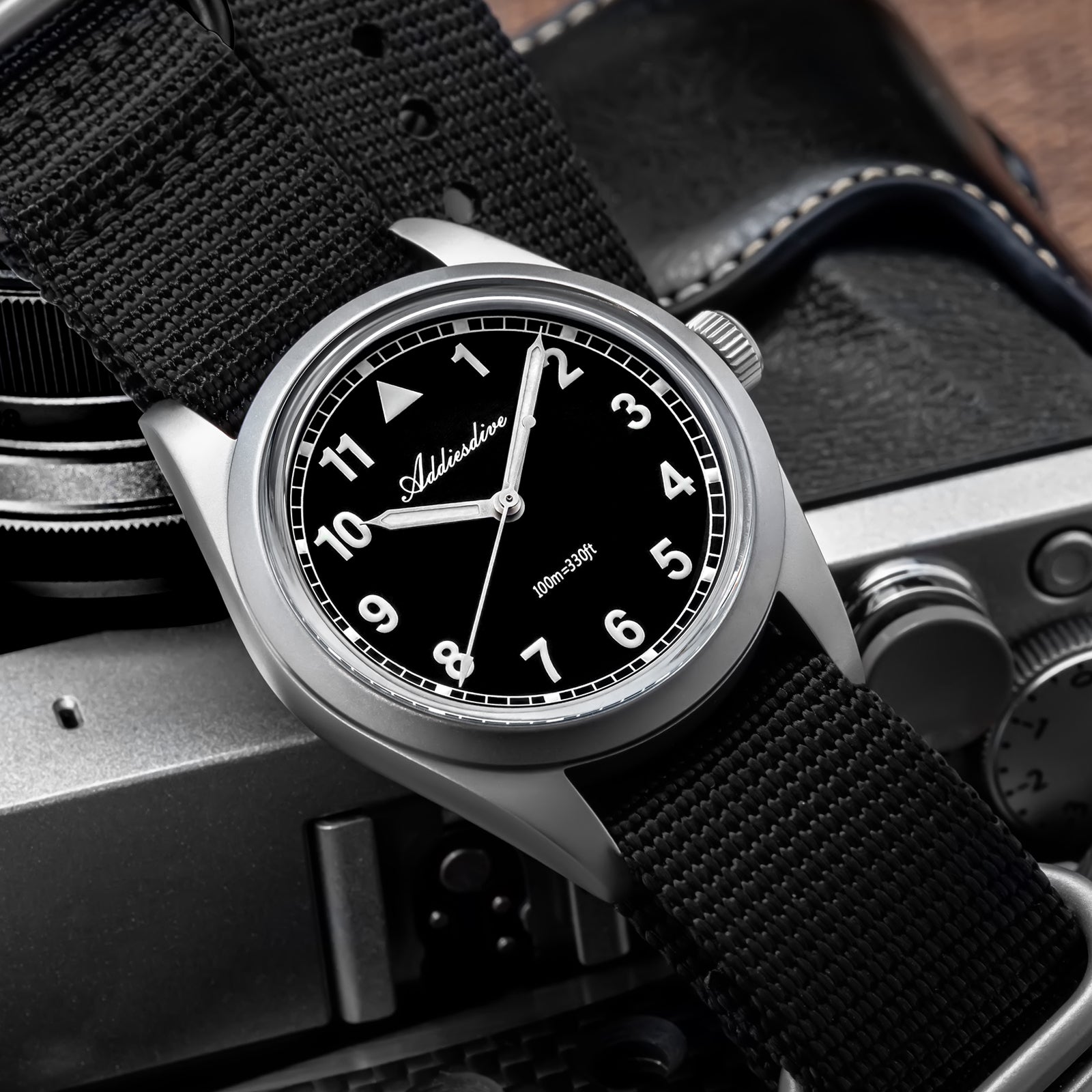 U.S. Warehouse -ADDIESDIVE 36mm VH31 Retro Pilot Field Watch AD2079