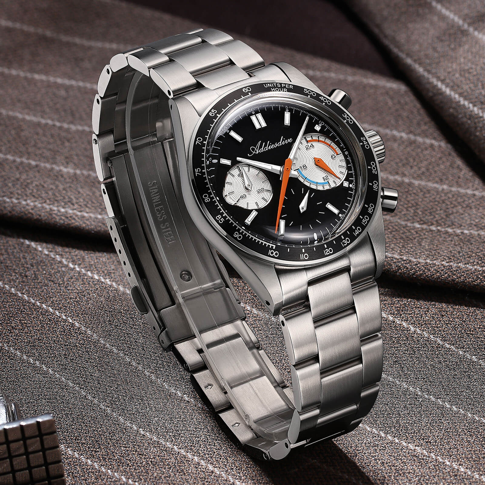 ★Xmas Sale★ADDIESDIVE 37mm VK63 Racing Chronograph Quartz Watch AD2539