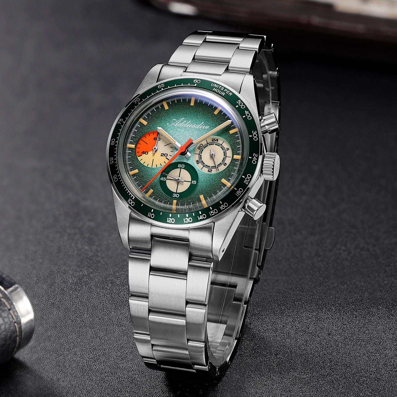 ★India Warehouse★ADDIESDIVE 37mm Luxury Quartz Chronograph Watch AD2551