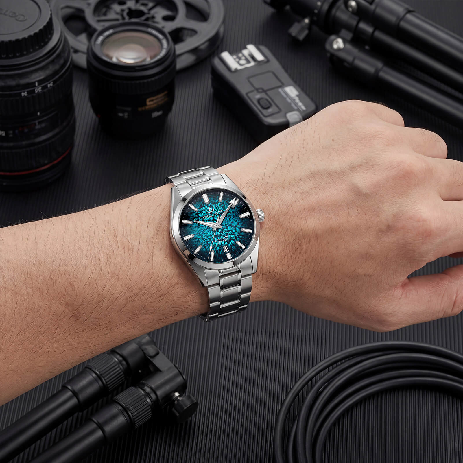 AddiesKIN 38mm Ice Crack Dial Miyota 9015 Men’s Watch K003