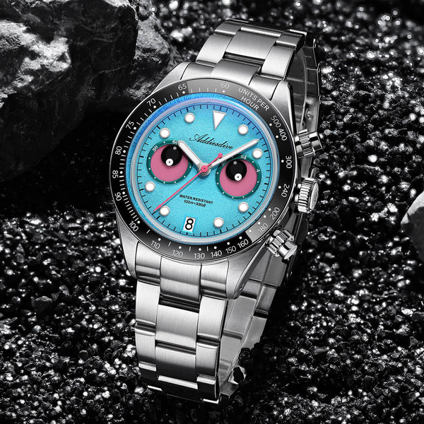 ADDIESDIVE 40mm VK64 Quartz Chronograph Eye Dial Watch AD2557