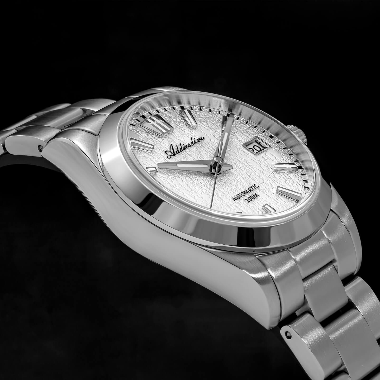 Shell Texture Watch ADDIESDIVE 39mm 3D Bark Texture Dial NH35 Automatic Watch AD2075 ...