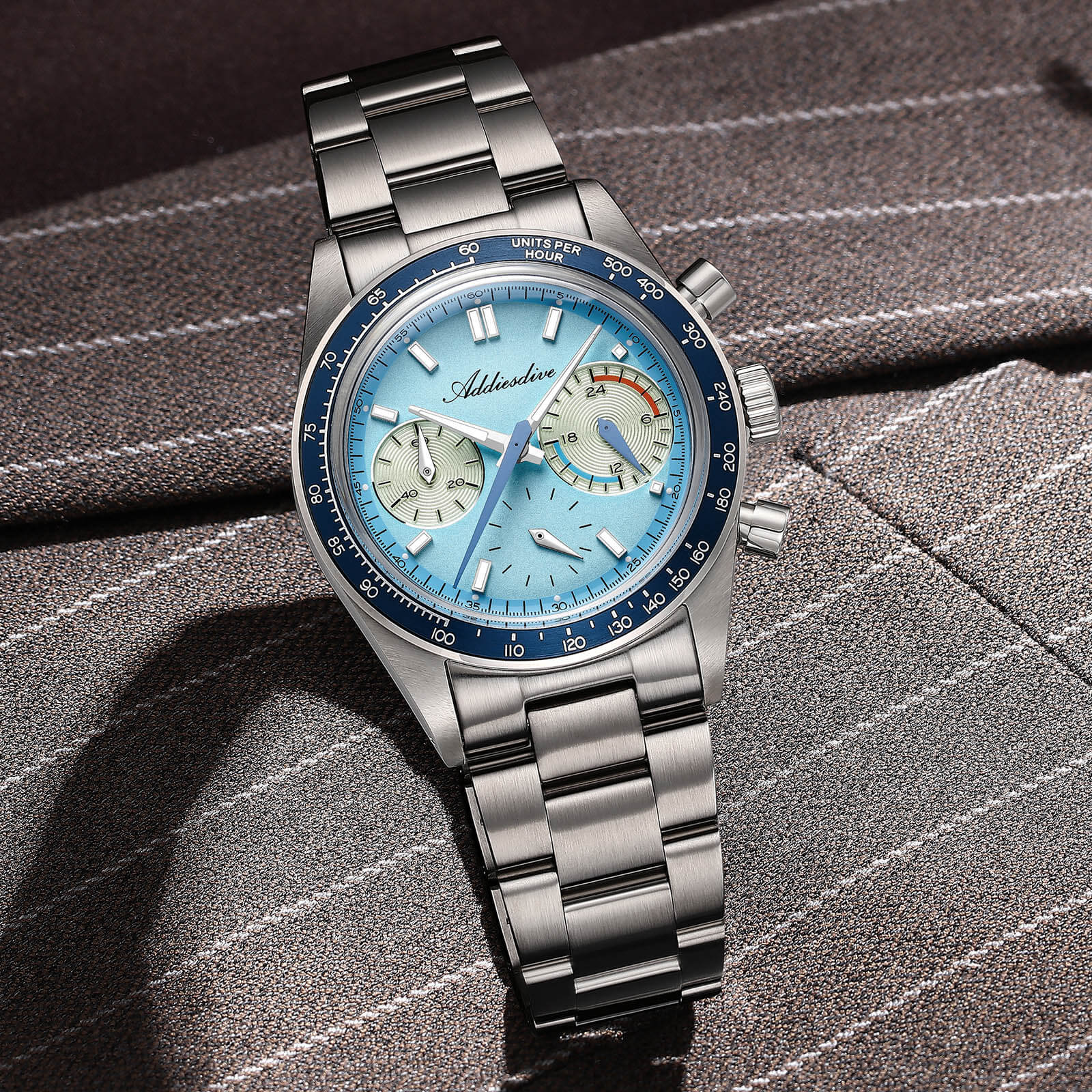 ★Xmas Sale★ADDIESDIVE 37mm VK63 Racing Chronograph Quartz Watch AD2539