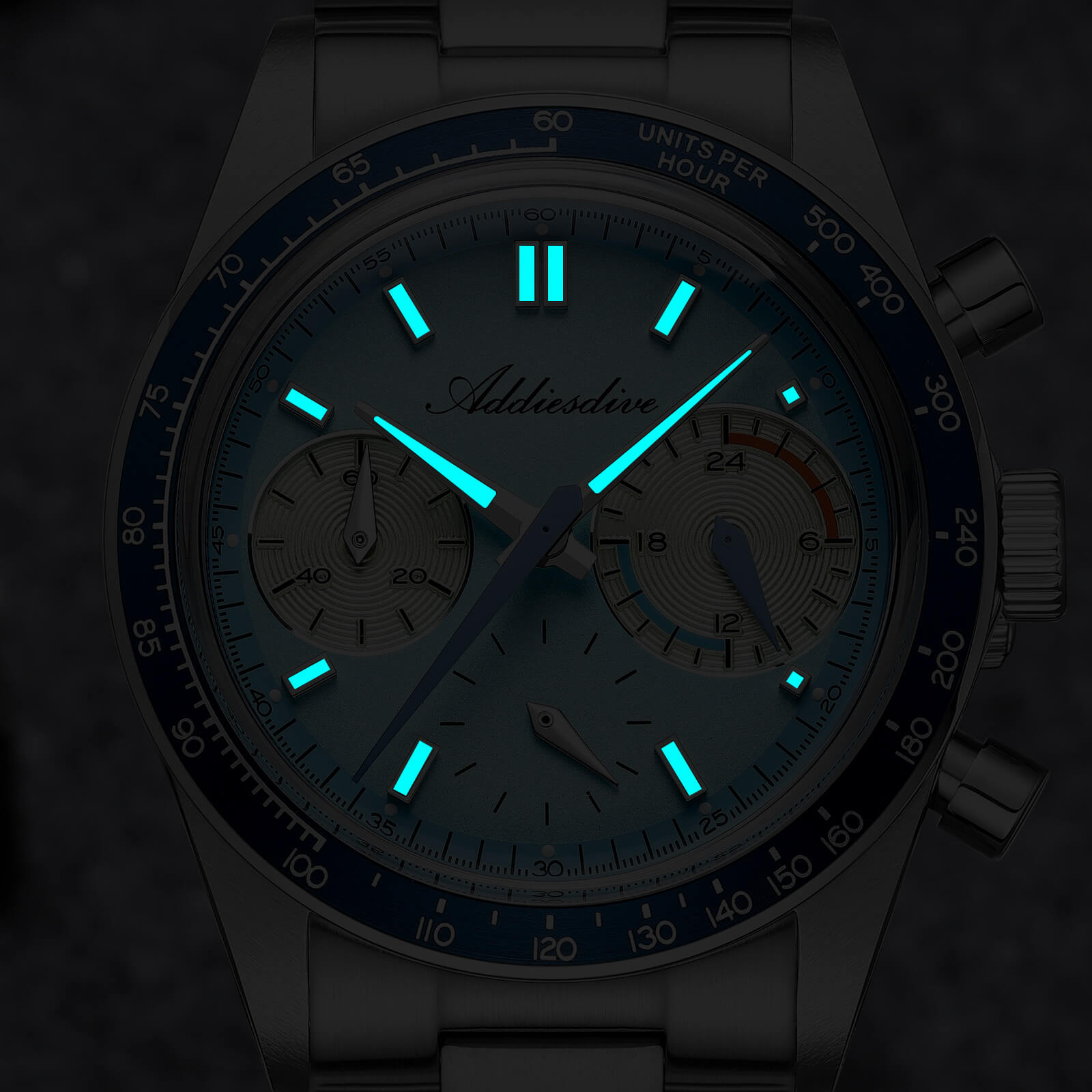 ★Xmas Sale★ADDIESDIVE 37mm VK63 Racing Chronograph Quartz Watch AD2539