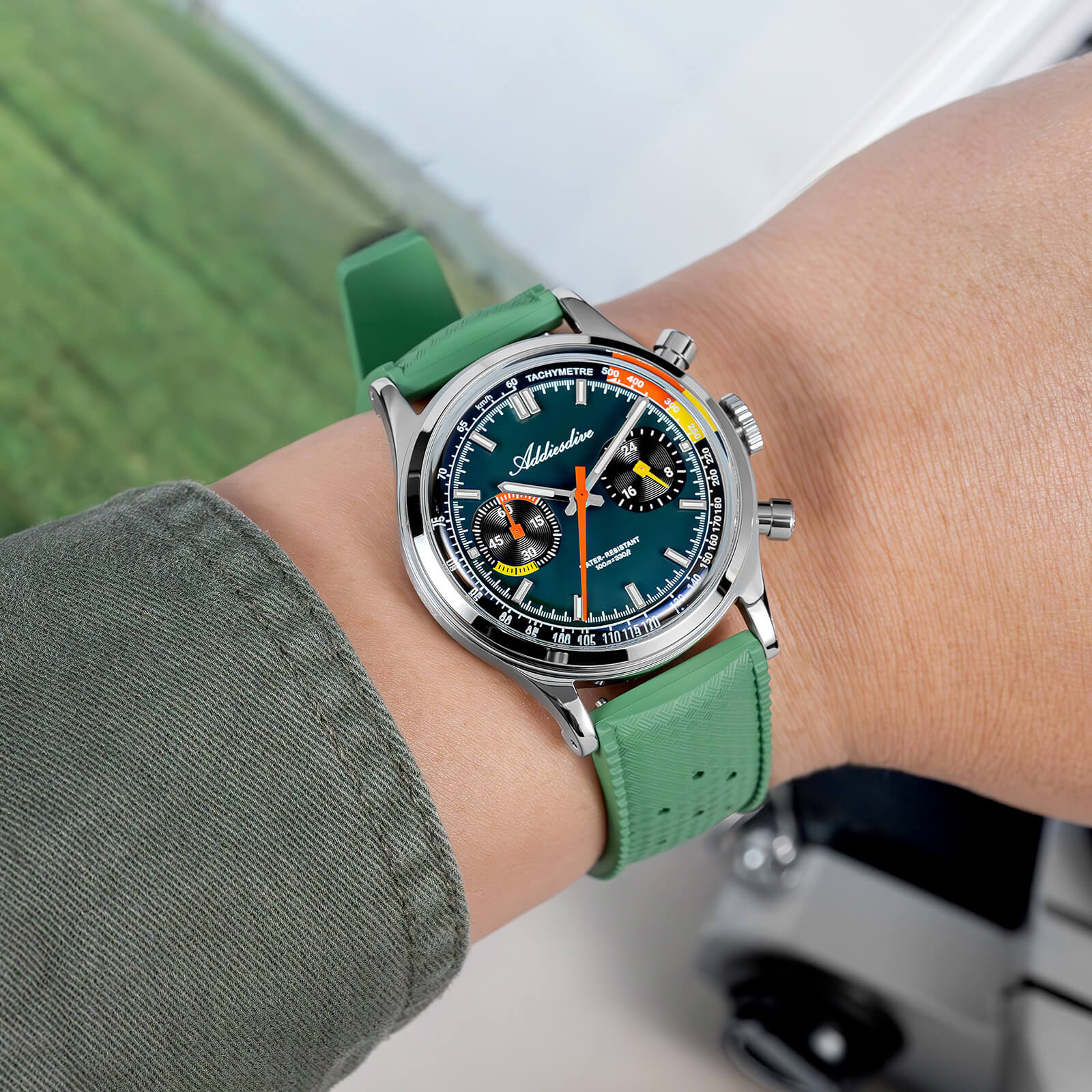 ★New Arrival★ADDIESDIVE 38mm VK64 Racing-Inspired Chronograph Watch AD2529